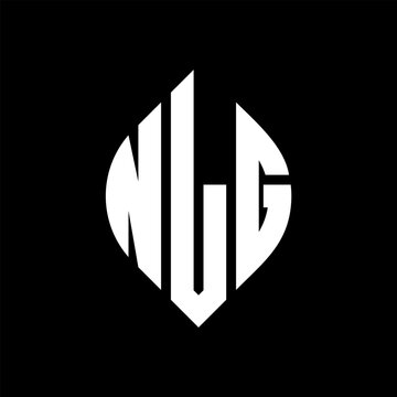 NLG circle letter logo design with circle and ellipse shape. NLG ellipse letters with typographic style. The three initials form a circle logo. NLG circle emblem abstract monogram letter mark vector.
