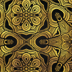 Golden abstract detailed unique mandala style 57 design, vintage goldy design, tiles, poster, background.	