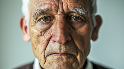 Close-up portrait of a old man. - obrazy, fototapety, plakaty