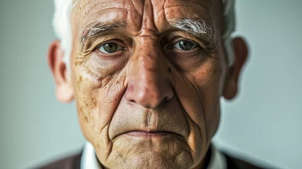 Foto op Plexiglas Close-up portrait of a old man. © Andrea Raffin