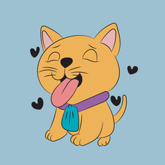 kitten happy and funny character vector artwork