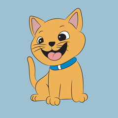 kitten happy and funny character vector artwork