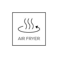 Simple Air Fryer Technology Badge Logo Design. Symbol Line vector