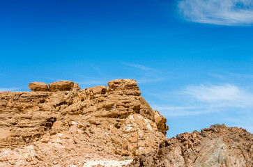 high mountains against the blue sky in Egypt Dahab South Sinai