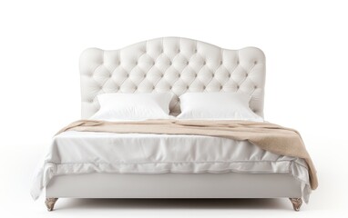 Fototapeta na wymiar Tufted double bed. Modern tufted double bed.