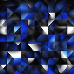 Seamless pattern. Abstract geometric background with blue and white triangles