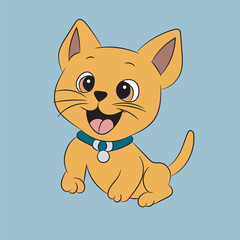 kitten happy and funny character vector artwork