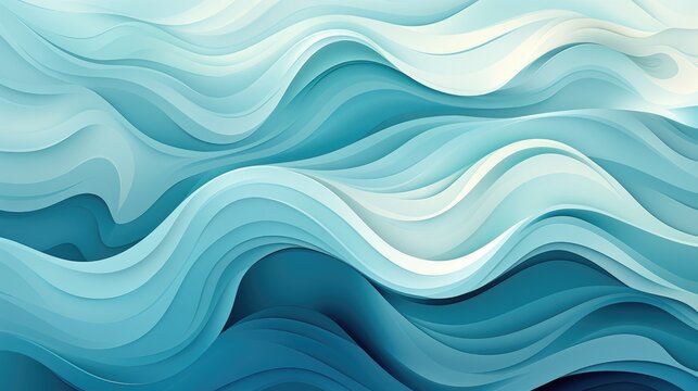 Abstract texture of water background, sea, waves, ocean, doodles White and blue wavy line curves