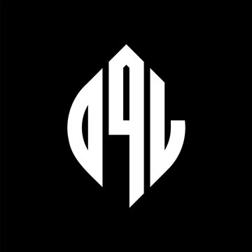 OQL circle letter logo design with circle and ellipse shape. OQL ellipse letters with typographic style. The three initials form a circle logo. OQL circle emblem abstract monogram letter mark vector.