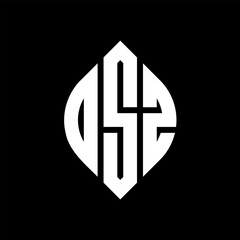 Obraz premium OSZ circle letter logo design with circle and ellipse shape. OSZ ellipse letters with typographic style. The three initials form a circle logo. OSZ circle emblem abstract monogram letter mark vector.