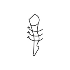 Compression stockings line icon, medical and equipment, medicine socks sign, vector graphics, a solid pattern on a white background, eps 10.