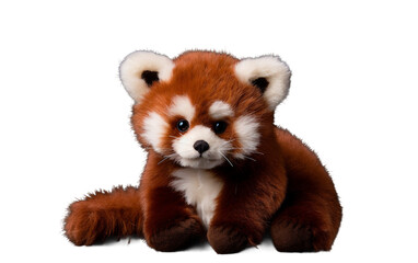 Fototapeta na wymiar Playful Red Panda Infant Toys isolated on transparent Background