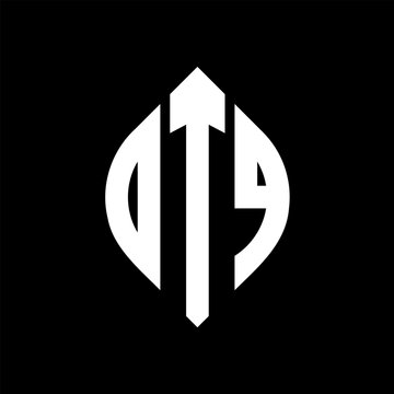 OTQ circle letter logo design with circle and ellipse shape. OTQ ellipse letters with typographic style. The three initials form a circle logo. OTQ circle emblem abstract monogram letter mark vector.