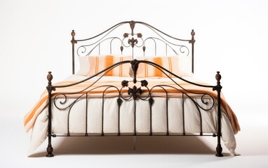 Vintage iron double bed. Modern iron bed.