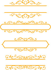 Vector set decorative ornament frame