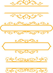 Vector set decorative ornament frame