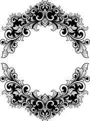 Vector vintage ornament frame for wedding illustration
