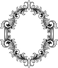 Vector vintage ornament frame for wedding illustration
