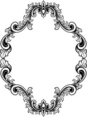 Vector vintage ornament frame for wedding illustration