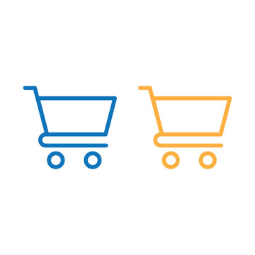 Shopping cart icon vector trolley sign