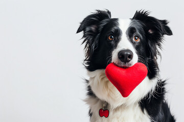 Adorable Border Collie: Valentine's Day Heart Gift
