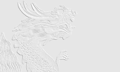 Embossed image of dragon.