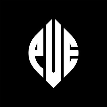 PVE circle letter logo design with circle and ellipse shape. PVE ellipse letters with typographic style. The three initials form a circle logo. PVE circle emblem abstract monogram letter mark vector.