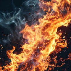 Fototapeta premium fire on a black background. abstract background with flames.