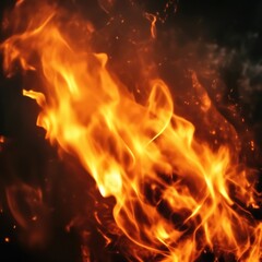 fire on a black background. abstract background with flames.