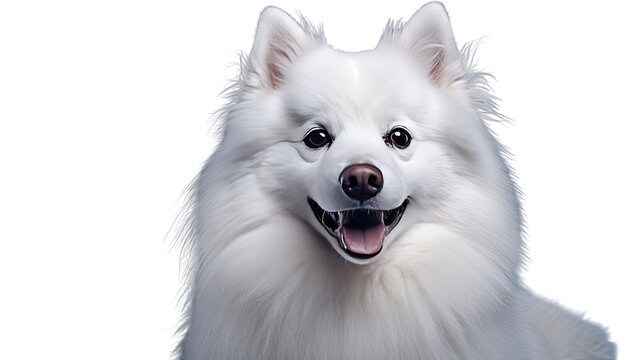 American Eskimo dog isolated on a transparent background