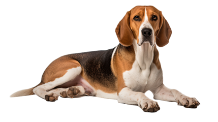 American Foxhound dog isolated on a transparent background
