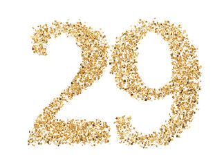 Number 29 glitter gold render