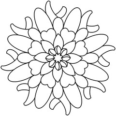 Black line drawings, Circle stripes for coloring.