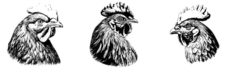 hand drawn sketch of a  hen 