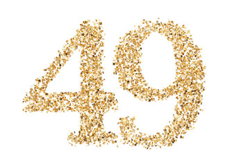 Number 49 glitter gold render