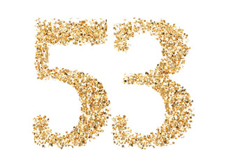 Number 53 glitter gold render