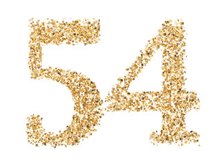 Number 54 glitter gold render