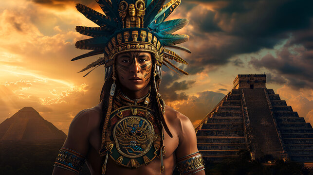 Portrait of an ancient Aztec king. Aztecs, Aztec civilization