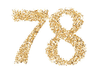 Number 78 glitter gold render
