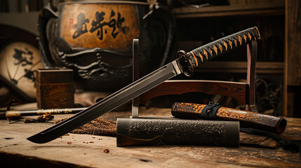 Beautiful katana swords with different patterns