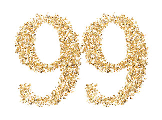 Number 99 glitter gold render