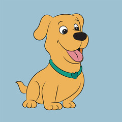 dog happy and funny character cute vector drawing 