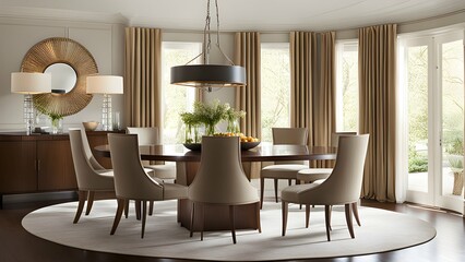 a sophisticated dining area with subtle accents.
