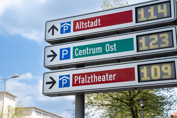 Sign in Kaiserslautern Germany for free parking spaces in the city