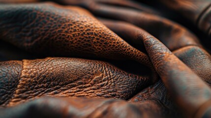 Brown leather close up. Leather background