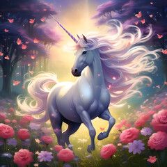 Unicorn in the forest