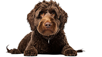 Barbet dog isolated on a transparent background