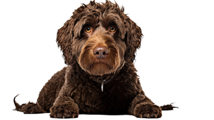 Barbet dog isolated on a transparent background