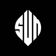 SVM circle letter logo design with circle and ellipse shape. SVM ellipse letters with typographic style. The three initials form a circle logo. SVM circle emblem abstract monogram letter mark vector.