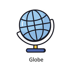 Globe vector filled outline doodle Design illustration. Symbol on White background EPS 10 File